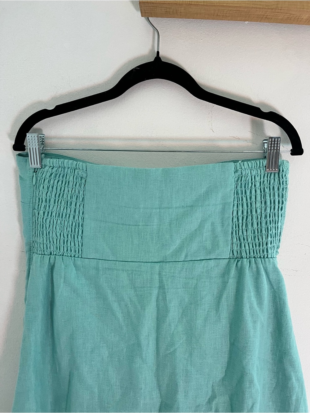 Abercrombie & Fitch Strapless Linen Blend Teal Blue Romper Size Medium - Picture 6 of 9